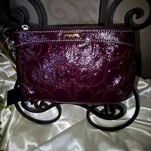 NWT Coach Purple Patent Leather Wristlet